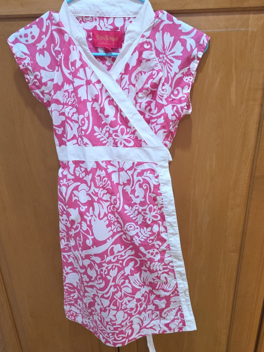 Lilly Pulitzer Jubilee Kids Pink & White Floral Wrap Dress